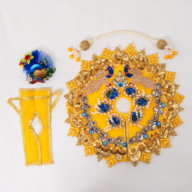 Yellow Jari Mor Poshak for Laddu Gopal
