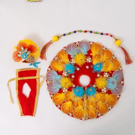 Red Yellow Ring Poshak for Laddu Gopal