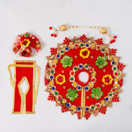 Red Flower Poshak for Laddu Gopal