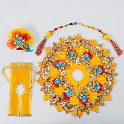 Yellow Phool Booti Poshak for Laddu Gopal