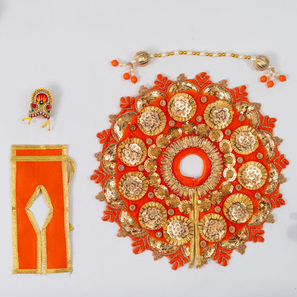 Orange Lace Poshak for Laddu Gopal