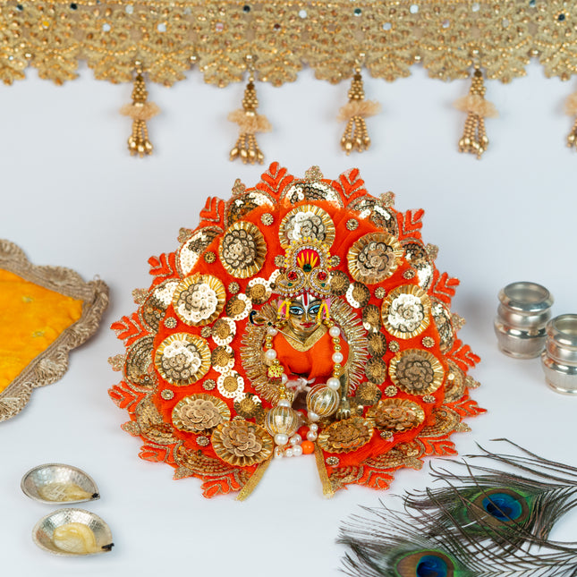 Orange Lace Poshak for Laddu Gopal