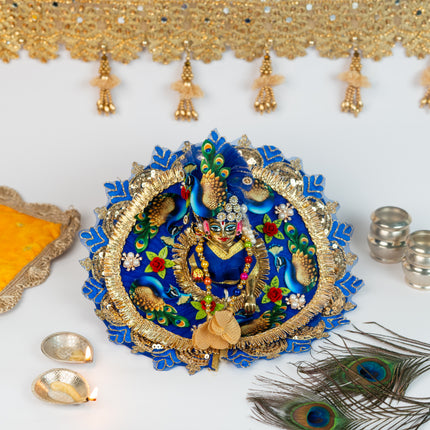 Blue Peacock Poshak for Laddu Gopal
