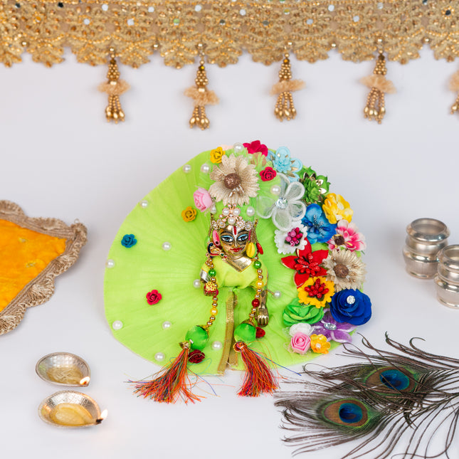 Green Multiflower Poshak for Laddu Gopal