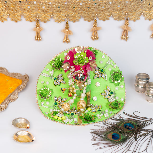 Green Flower Poshak for Laddu Gopal