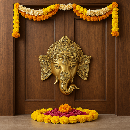 Brass Ganesha Wall Hanging (Vighnaharta Blessings)