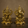 Brass Lakshmi & Ganesha Idol Set