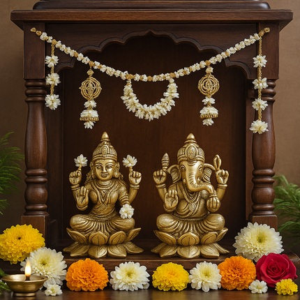 Brass Lakshmi & Ganesha Idol Set (Diwali Special)